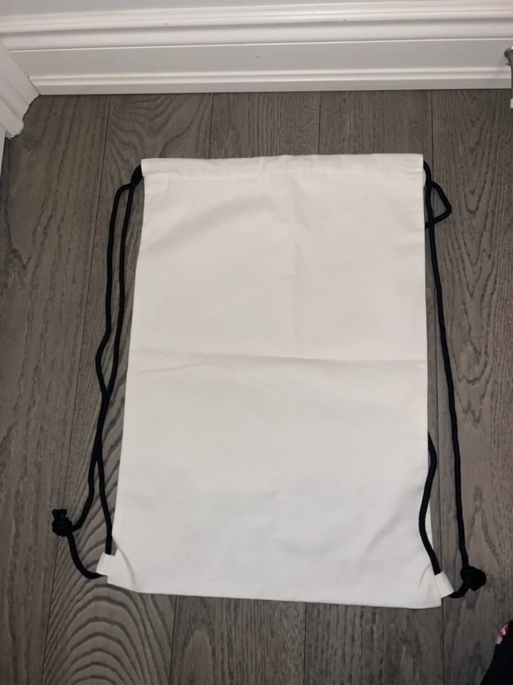 Versace Jeans Collection White Drawstring Backpack with Black Logo - Picture 2 of 3